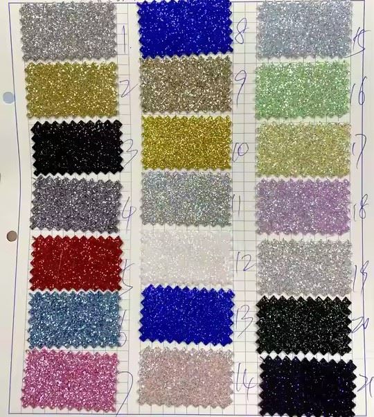 Elastic Fine Powder Glitter Faux Leather Fabric Synthetic Leather For Diy Making Bag Shoes Crafts
