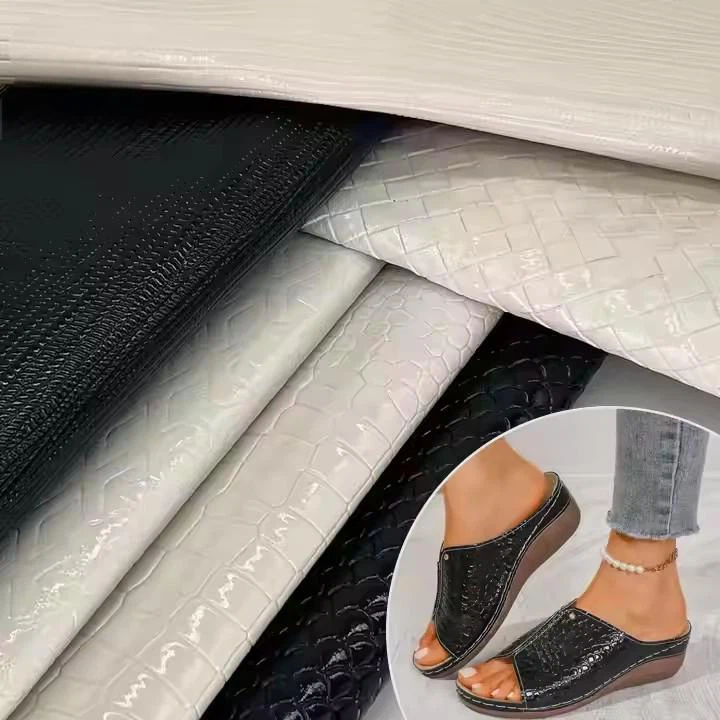 PVC Synthetic Leather Sparkly Shiny Embossed Style Stretch Feature For Bag Phone